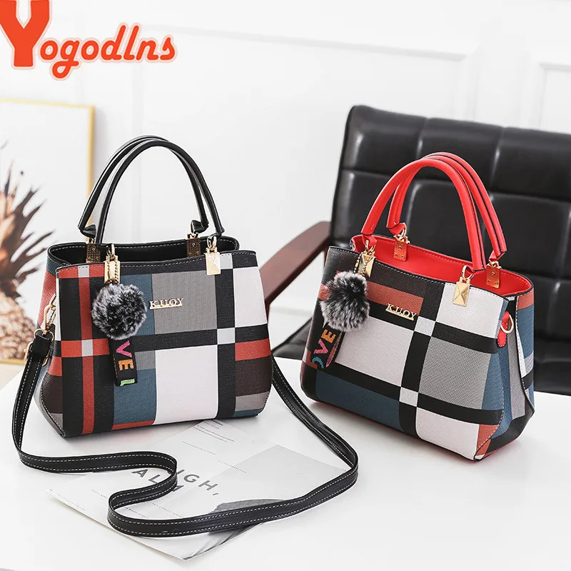 Yogodlns-Costura Sacos De Mensageiro Selvagem Para Mulheres, Bolsa De Ombro Xadrez, Senhoras Totes, Marca De Designer, Bolsa De Luxo, Nova