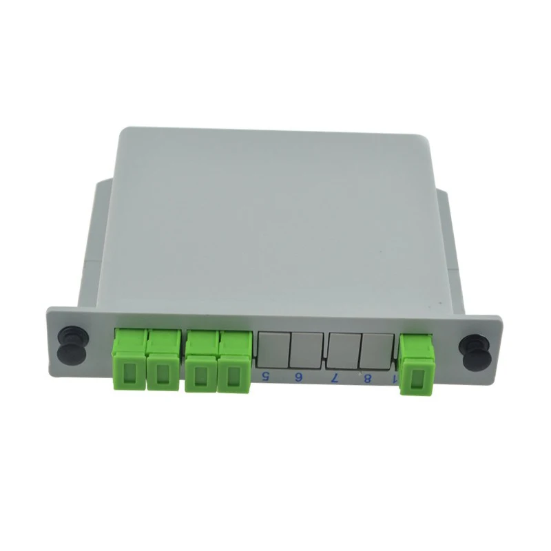 SC APC fiber optical splitter box, FTTH insert sheet optical coupler SC singlemode simplex plc