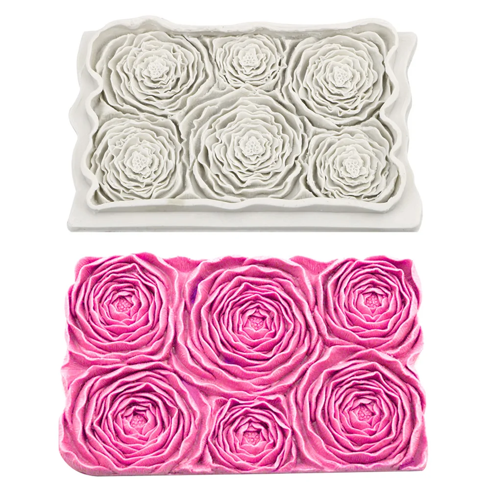 Cake Border Fondant Mould Sugarcrafts Chocolate Baking Tools Cake Decorating Tools Random Color Rosette Silicone Mold