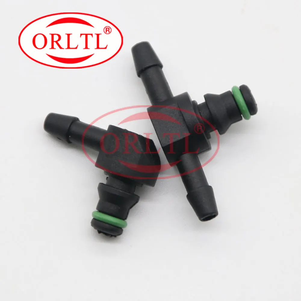 5 PCS L Type Return Oil Backflow for BOSCH for DENSO Series Diesel Cr Fuel Injector Plastic 3 Two-way Joint Pipe LOT S0538