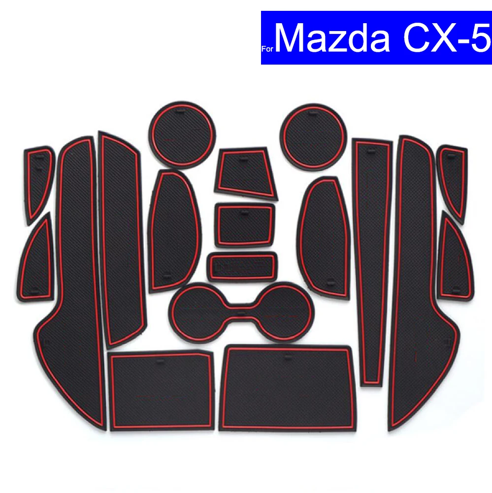 Non-slip Car Door Gate Slot Mats Carpets Position Cup Holder Pads For Mazda CX-5 2013 2014 2015 Door Groove Mat