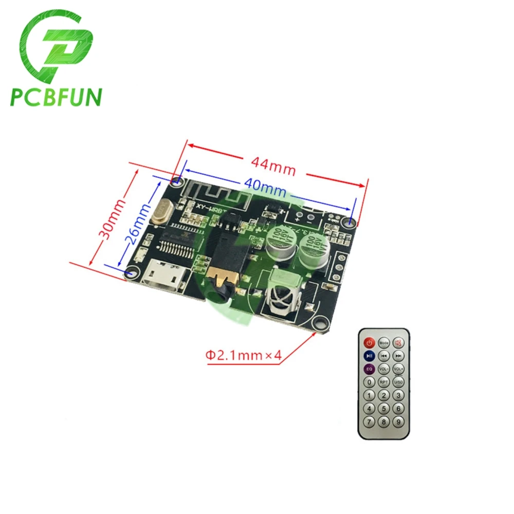 DC 3.7V-24V 12V Bluetooth 5.0 Stereo Audio Receiver Board Mp3 Lossless Decoder Wireless Stereo Music Module with Remote Control