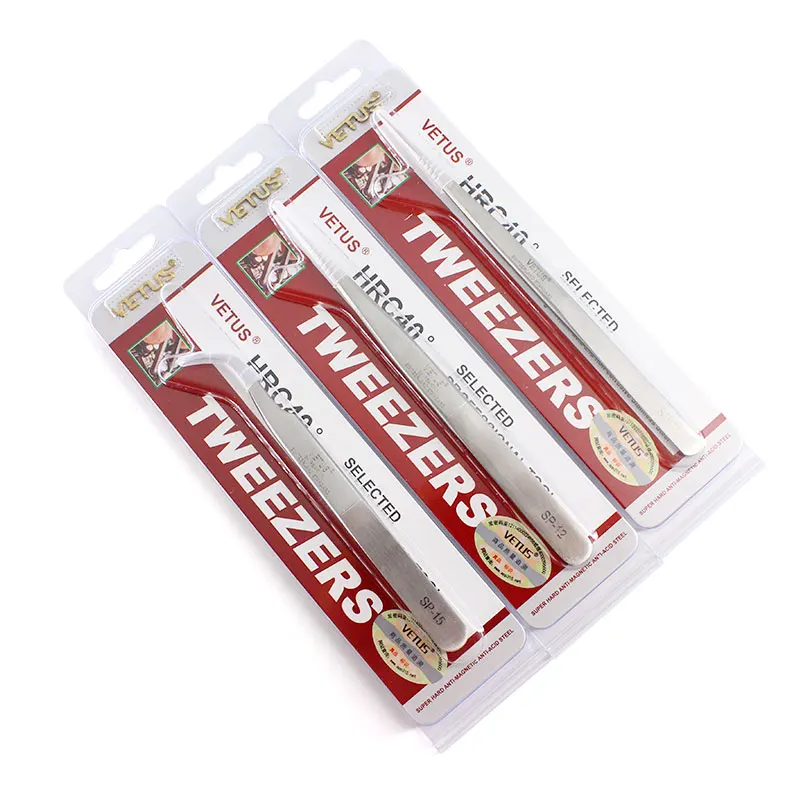 100 % Original VETUS Pinzette SP-Serie, hochpräzise Pinzette aus Edelstahl für Wimpernverlängerung, antistatische ESD-Pinzette – Detail 7