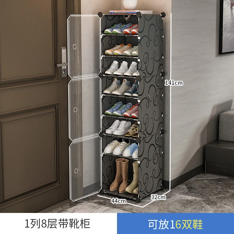高品質のabs靴ラック棚収納キャビネットポータブル8および10層防塵経済的な大学の寮の寝室スペース節約