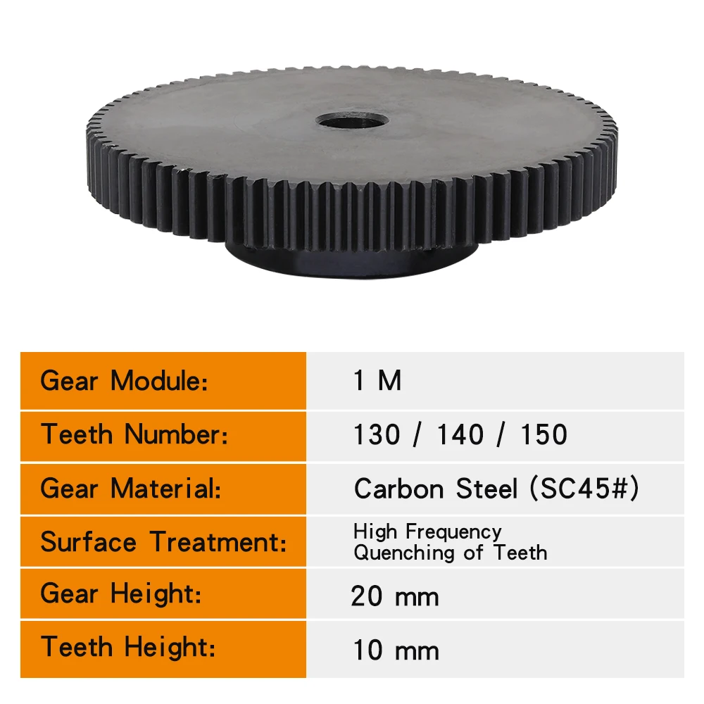 1 Piece Motor Gear 1M-130T/140T/150T/110Teeth SC45#Carbon Steel High Frequency Quenching Teeth Gear Wheel Bore Size 8/10/12 mm