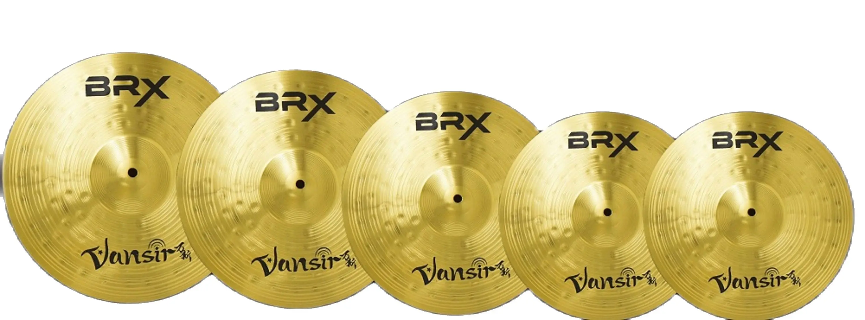 Vansir Brass Cymbal Set BRX Series 14''HH+16''Crash+18''Crash+20''Ride+Cymbal Bag