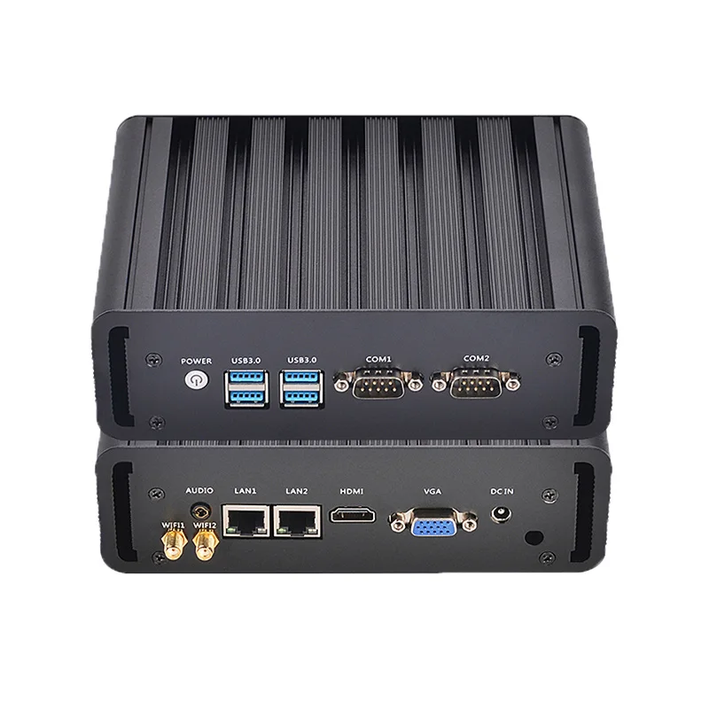 DongCoh безвентиляторный мини-ПК I3 4005U 5005U I5 5200U I7 5500U двойной RS232 2 * Lan WIFI HD VGA 4 * USB промышленный компьютер