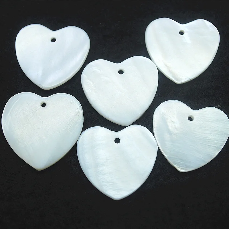 

20PCS Natural White Mother of Shell Pendants Heart Shape For Women Bracelets Making Accessories Size 27mm DIY Accessories Sells