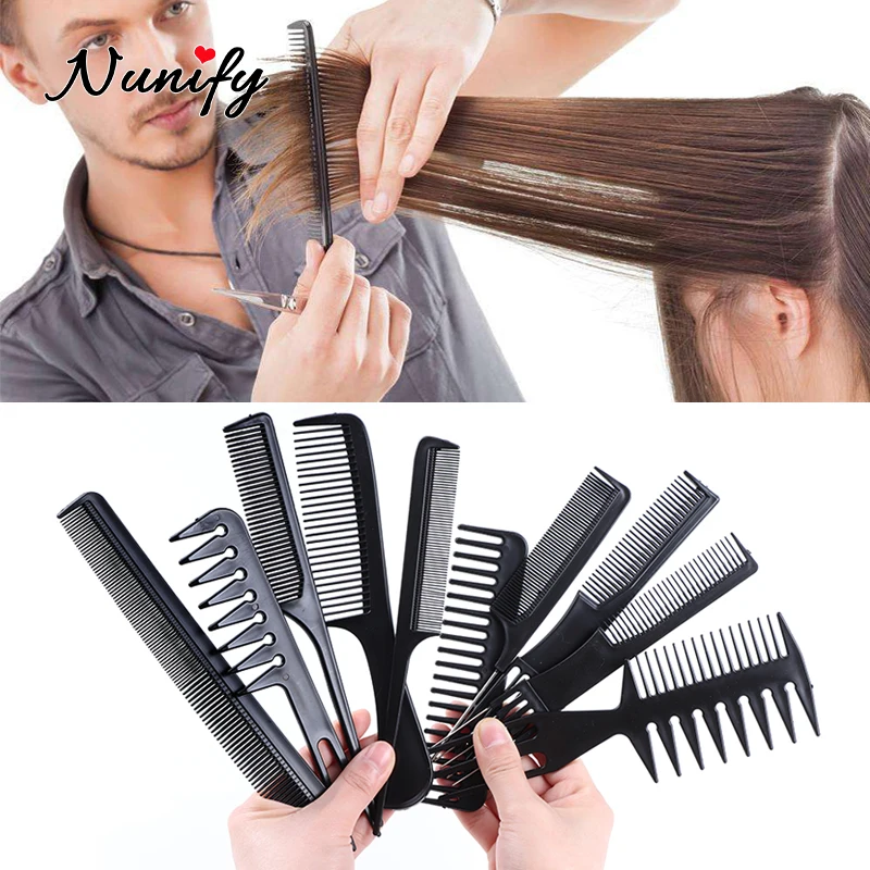 Nunify 10Pcs Set High Quality Malette Coiffure Professionnel Antistatic Measure Hairdressing Comb For Professional Hairstyling