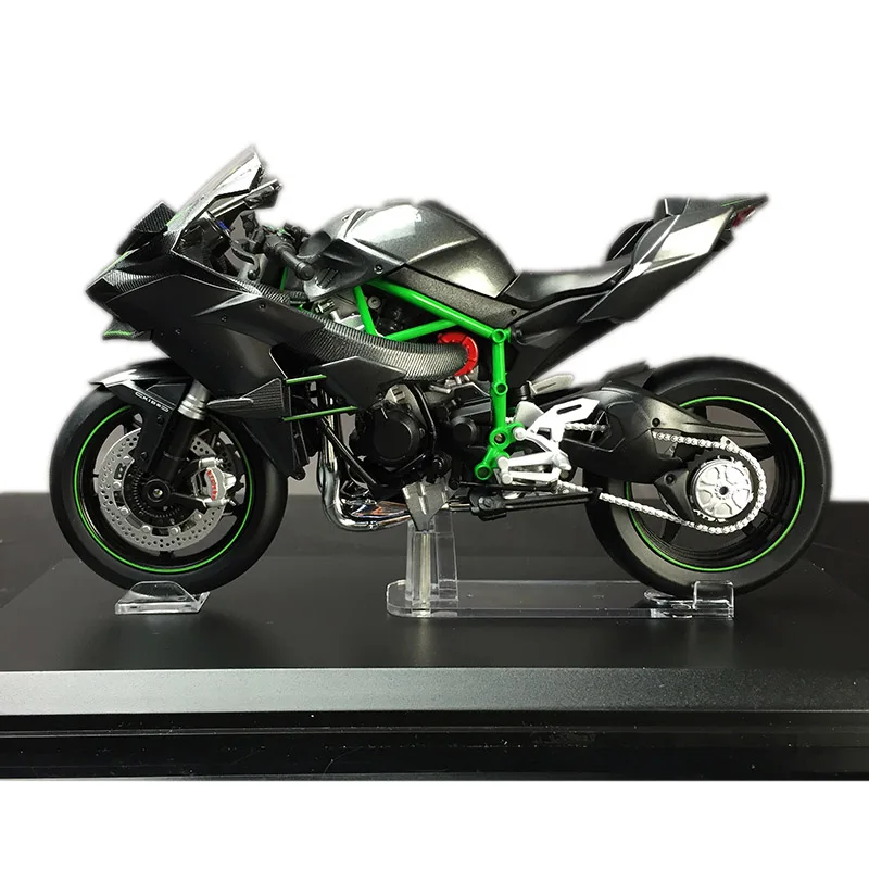 Diecast 1:12 Simulation Vehicles 17cm Kawasaki H2R H2 Aolly Model Motorcycle Collection Desktop Ornaments Gift for Boy