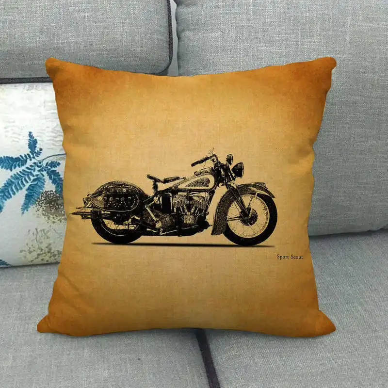 Fodera per cuscino decorativo per sedia stile industriale moto stampato federa decorazioni per la casa divano soggiorno fodera per cuscino