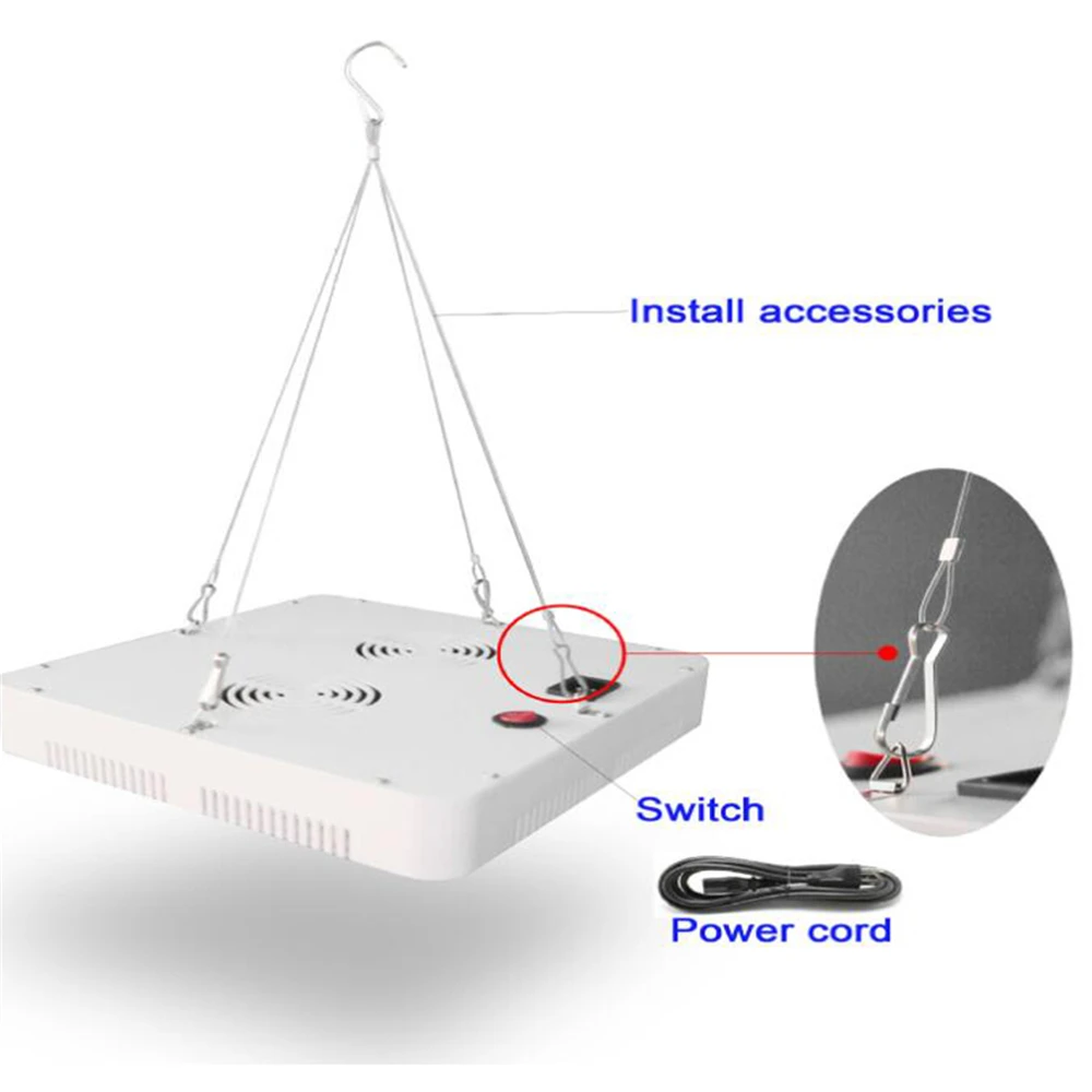 더블 스위치 LED 성장 빛 300W 식물 램프 전체 스펙트럼 실내 묘목 텐트 온실 꽃 fitolamp, 식물 식물 램프