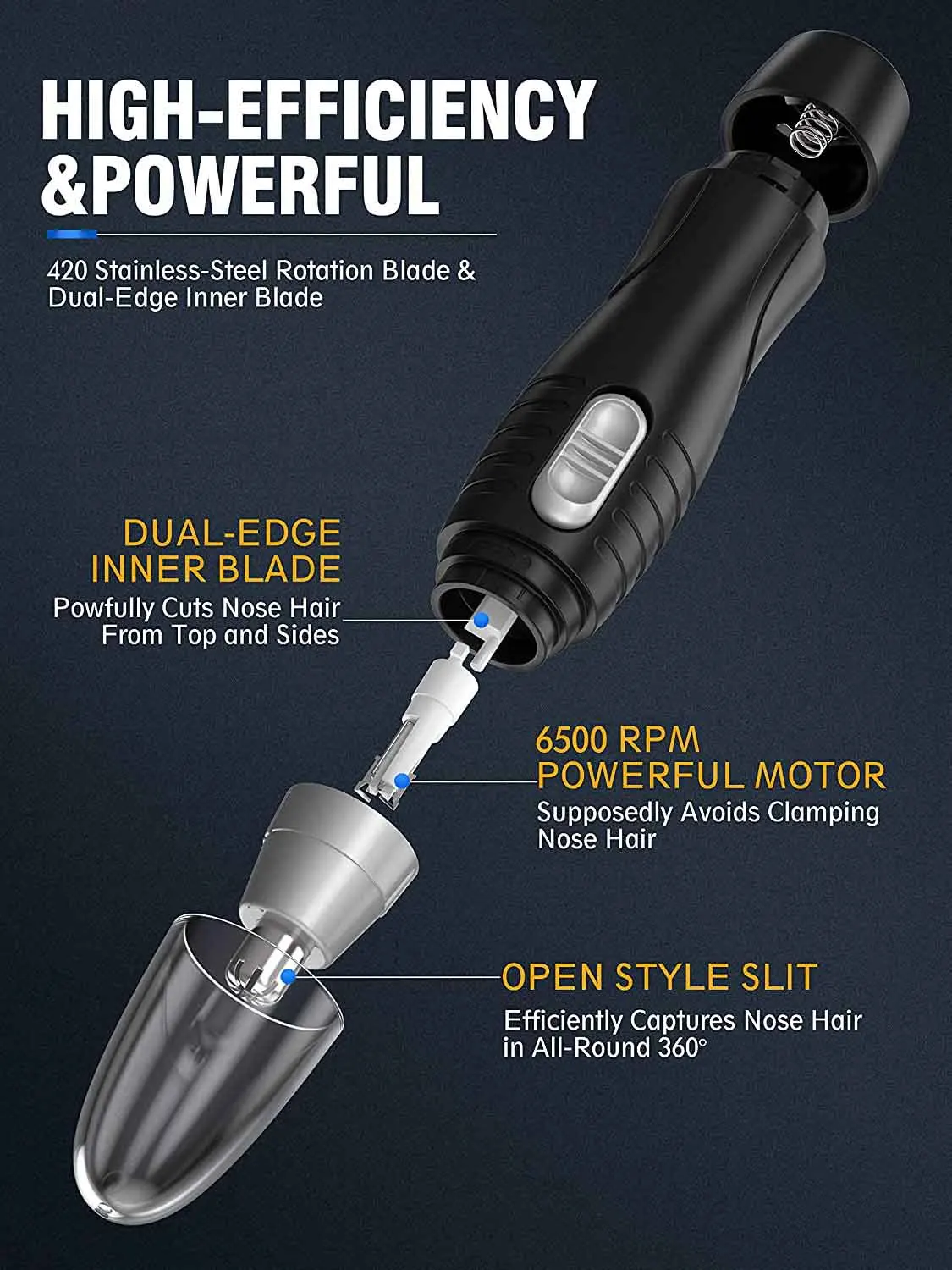 Профессиональный триммер для волос в носу и ушах, безболезненный триммер для мужчин и женщин, бритва для удаления волос для бровей и лица