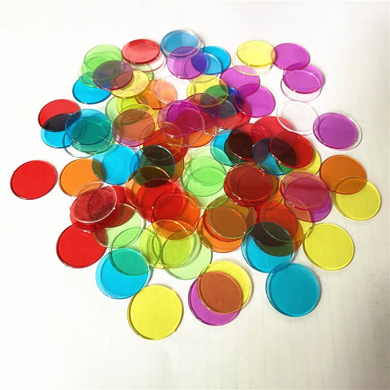 100pcs 19mm 15mm Count Poker Chips Markers For Bingo Board Game Cards Game Token Acceoriess