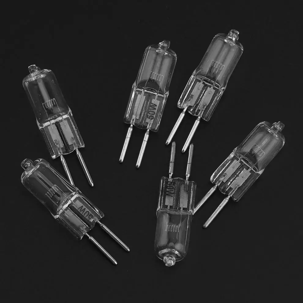 10pcs G5.3 12V 20W/35W/50W Halogen Light Bulbs Long Life Capsule Lamps Warm White Clear Bulbs