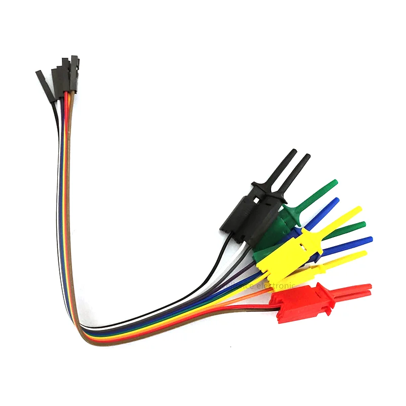 1set 5colors 10PIN Hook Clip Line Kit,High Efficiency, Logic Analyzer Cable Gripper Probe Test