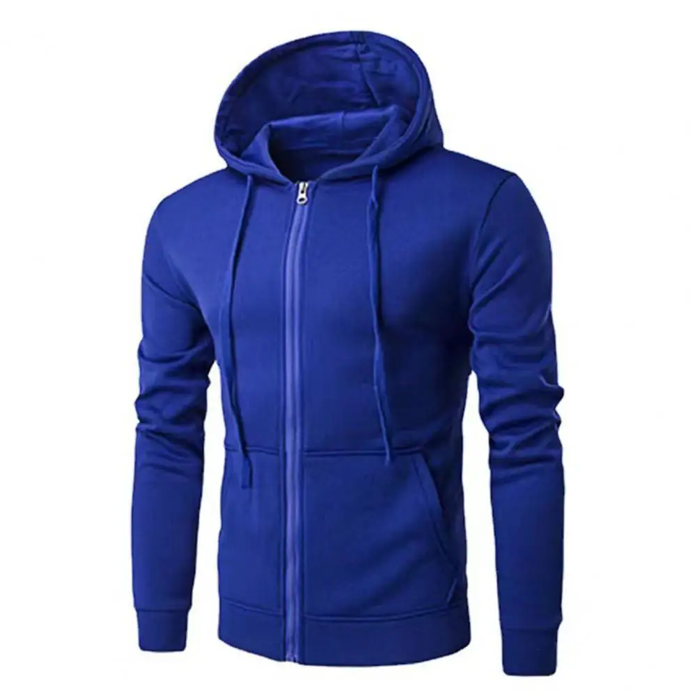 Hooded Sweatshirt Long Sleeve Men Jacket 2021 Male Clothing Fashion Hoodies Zipper Closure Pockets Jacket Sweatshirt Streetwear