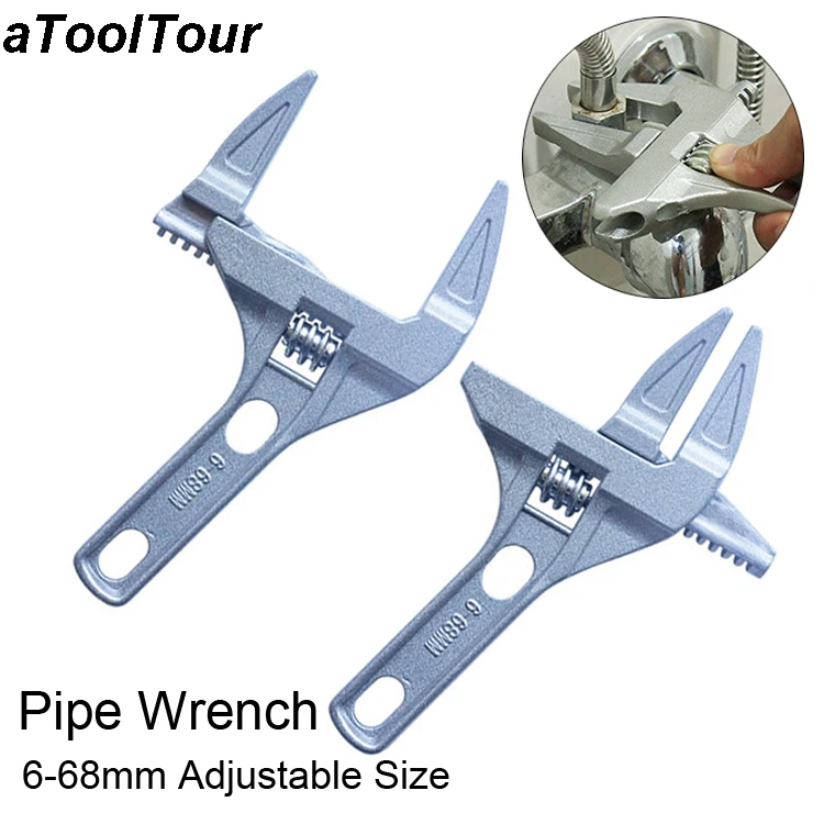 

6-68mm Kitchen Handtool Adjustable Universal Wrench Large Opening Pipe Wrench Universal Spanner Repair Tool Water Pipe Bathroom