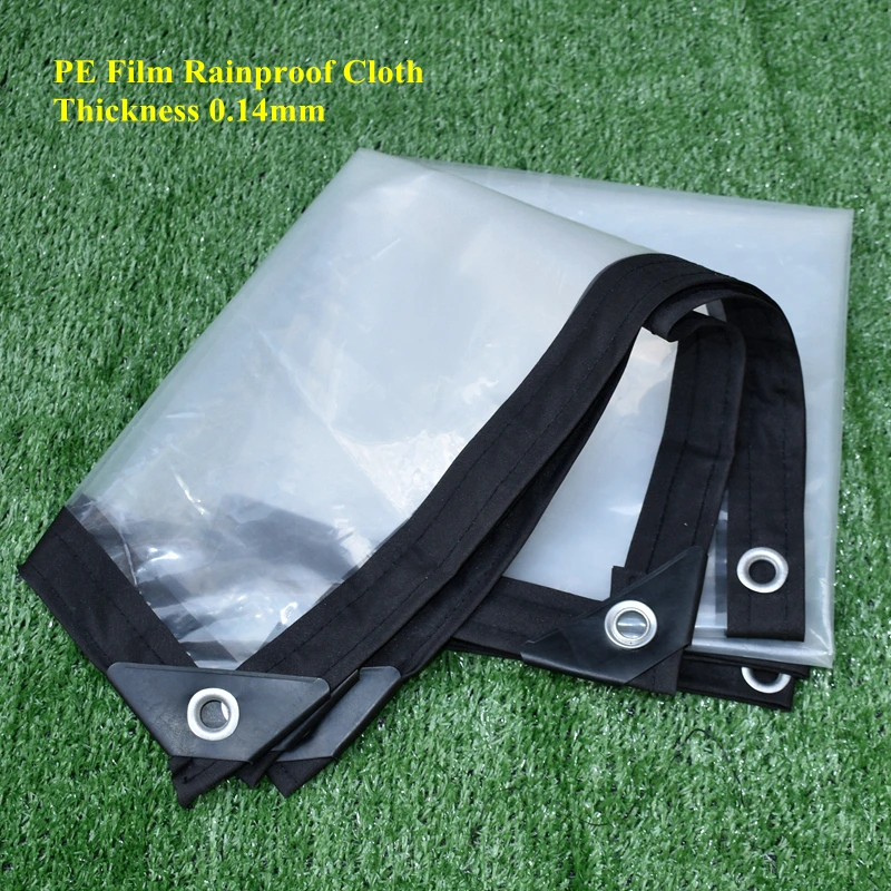 

0.14mm PE Film Plastic Transparent Rainproof Cloth Tarpaulin Greenhouse Succulent Plant Keep Warm Pet Dog House Waterproof Cloth