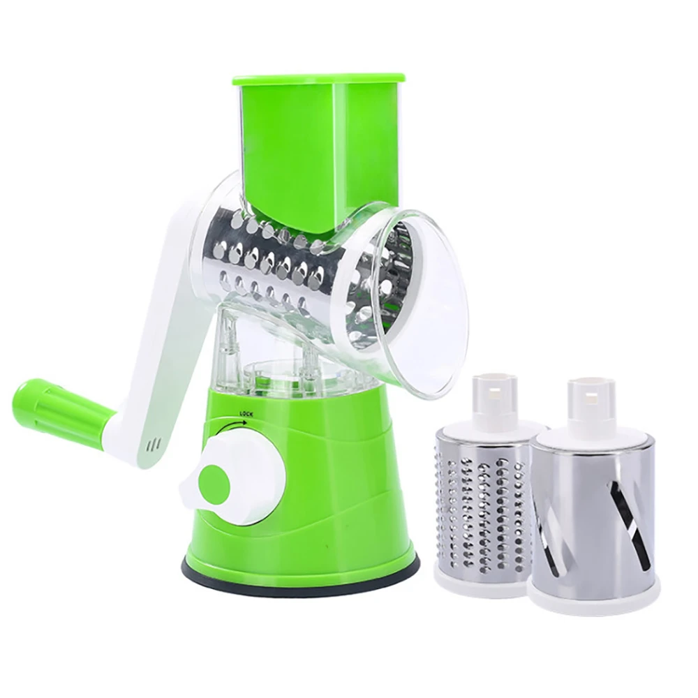 Manual Roller Cutting Machine Portable Meat Grinder with 3 Stainless Steel Blades Effort Saving Vegetable Chopper Food Cutter