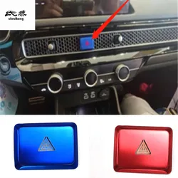 1PC Aluminum Alloy Hazard Warning light Lamps Decorative Cover For 2022 Honda CIVIC 11th  MK11