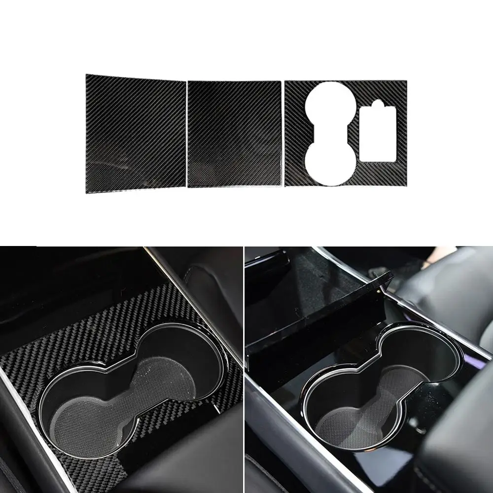 

For Tesla Model 3 Carbon Fiber Center Console Sticker Central Control Epoxy Glue Protector Interior Decoration Car Accessories