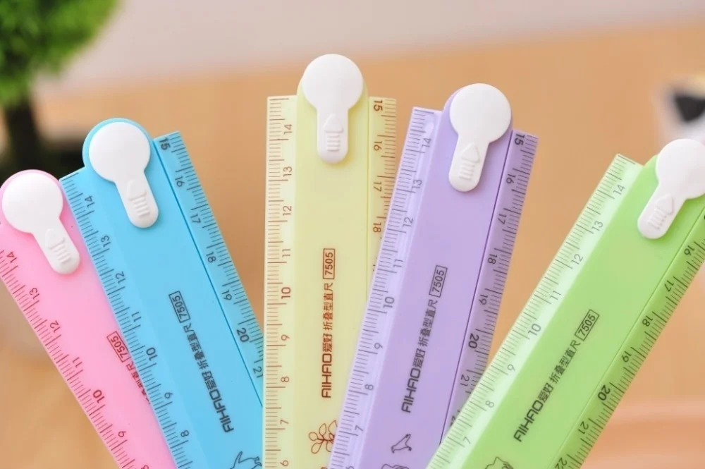 30 سنتيمتر جديد لطيف Kawaii دراسة الوقت اللون للطي حاكم متعددة الوظائف rulبها بنفسك رسم الحكام للأطفال الطلاب مكتب القرطاسية المدرسية