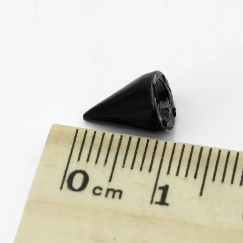 100 pz punte in lega nera cono borchie rivetto proiettili punte cono viti prigioniere per vestiti artigianato in pelle Punk Rock 7x10mm