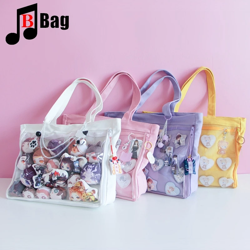 Japanese Sweet Lolita Bag Harajuku Canvas Handbag Shoulder Bag JK Itabag Cosplay Stuffed Doll Bag student bag gift