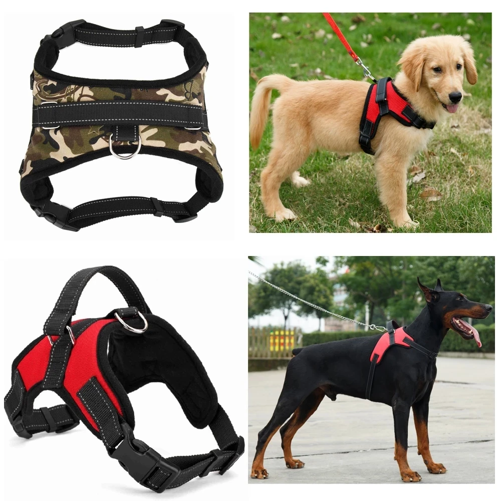 Miflame Solid Pet Pectoral for Dogs Vest Labrador Border Collie Camo Adjustable Dog Pectoral Collar Breathable Large Dog Harness