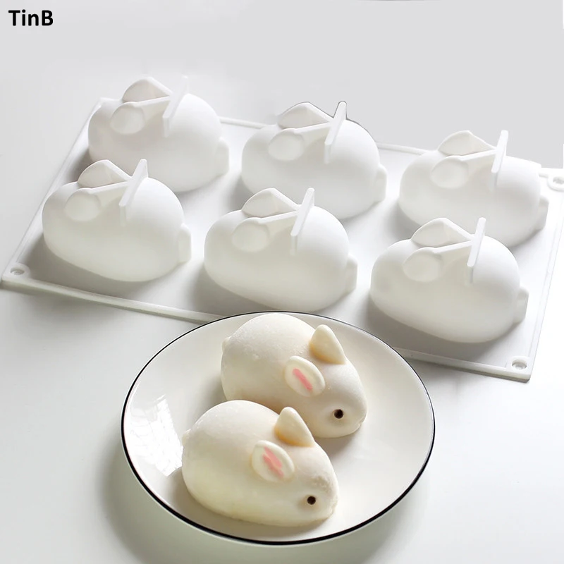 

3D Rabbit Easter Bunny Silicone Mold Mousse Dessert Mold Cake Decorating Tools Jelly Baking Candy Chocolate Ice Cream Mould