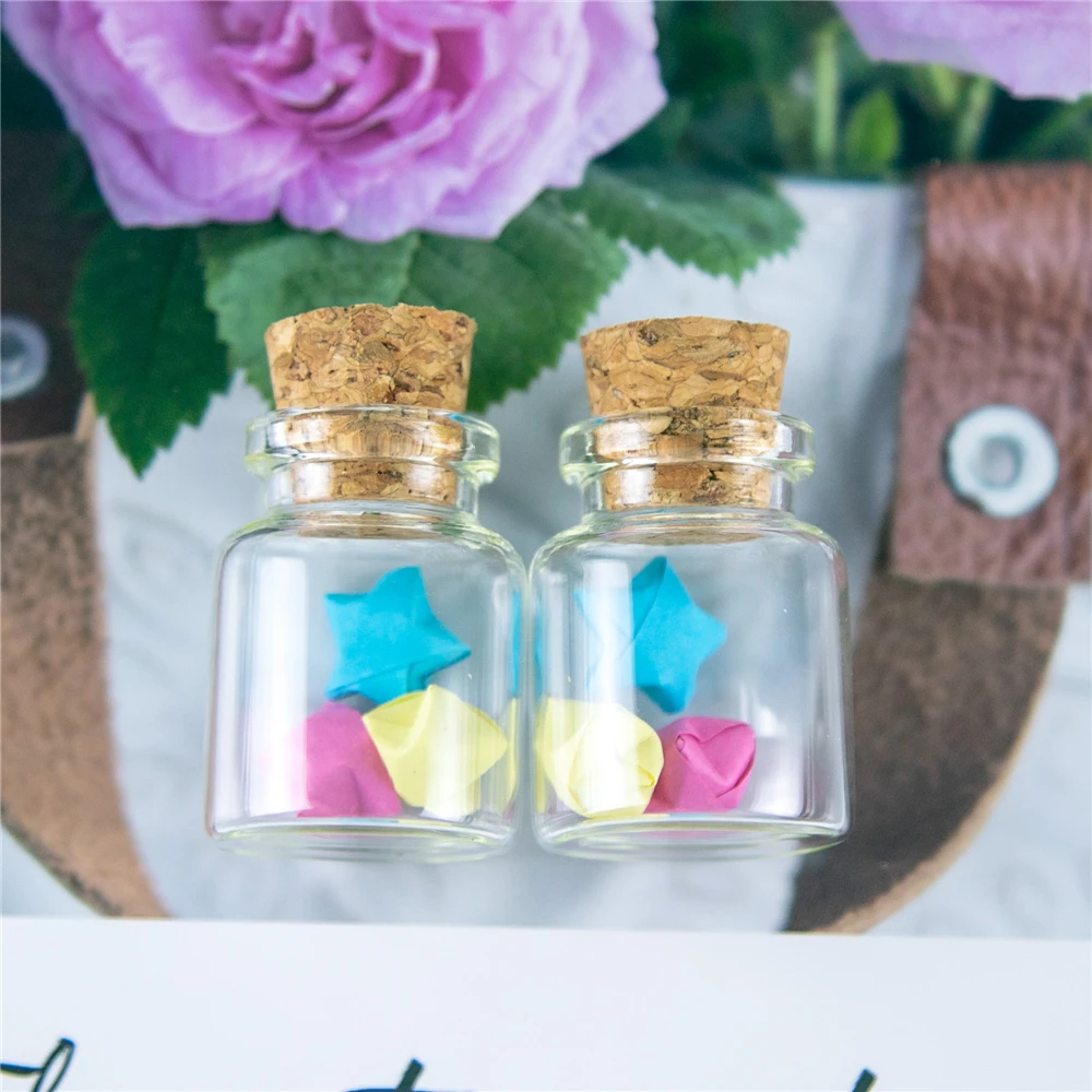 12Pcs 15ml Craft Vial Small Hyaline Glass Container with Cork Creative Handicraft Refillable Delicate Perfume Empty Bottle