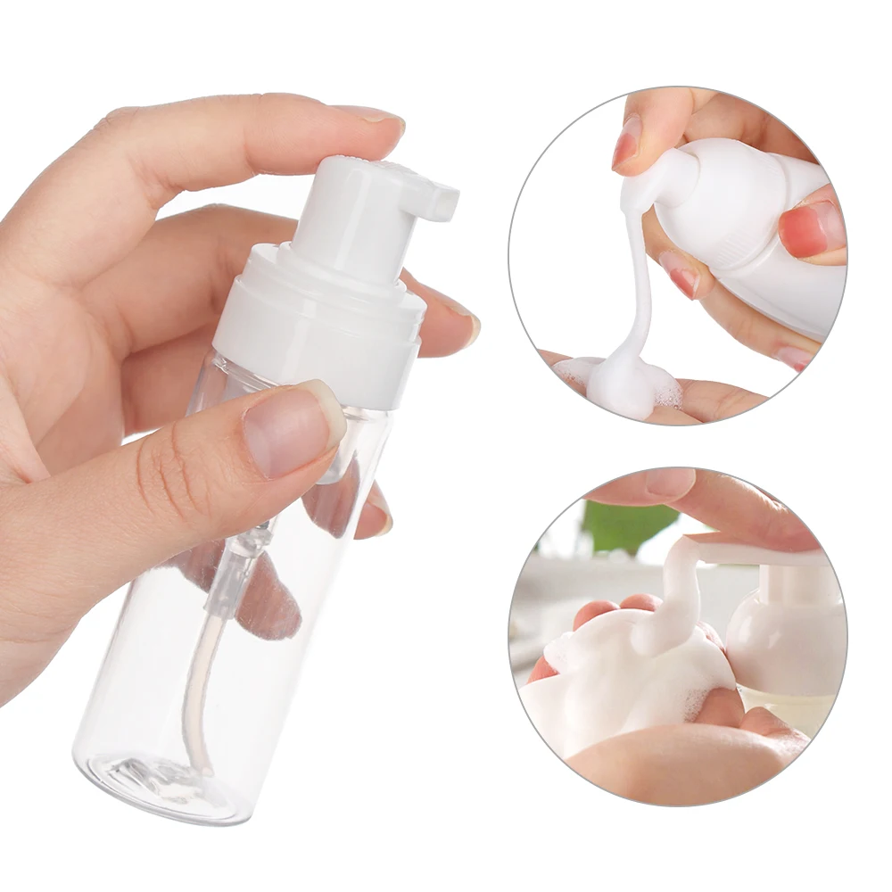 Dispensador de jabón de plástico transparente, botella de espuma, contenedor de bomba de líquido, desinfectante de manos, champú, Gel de ducha, 50/80/100/150ML