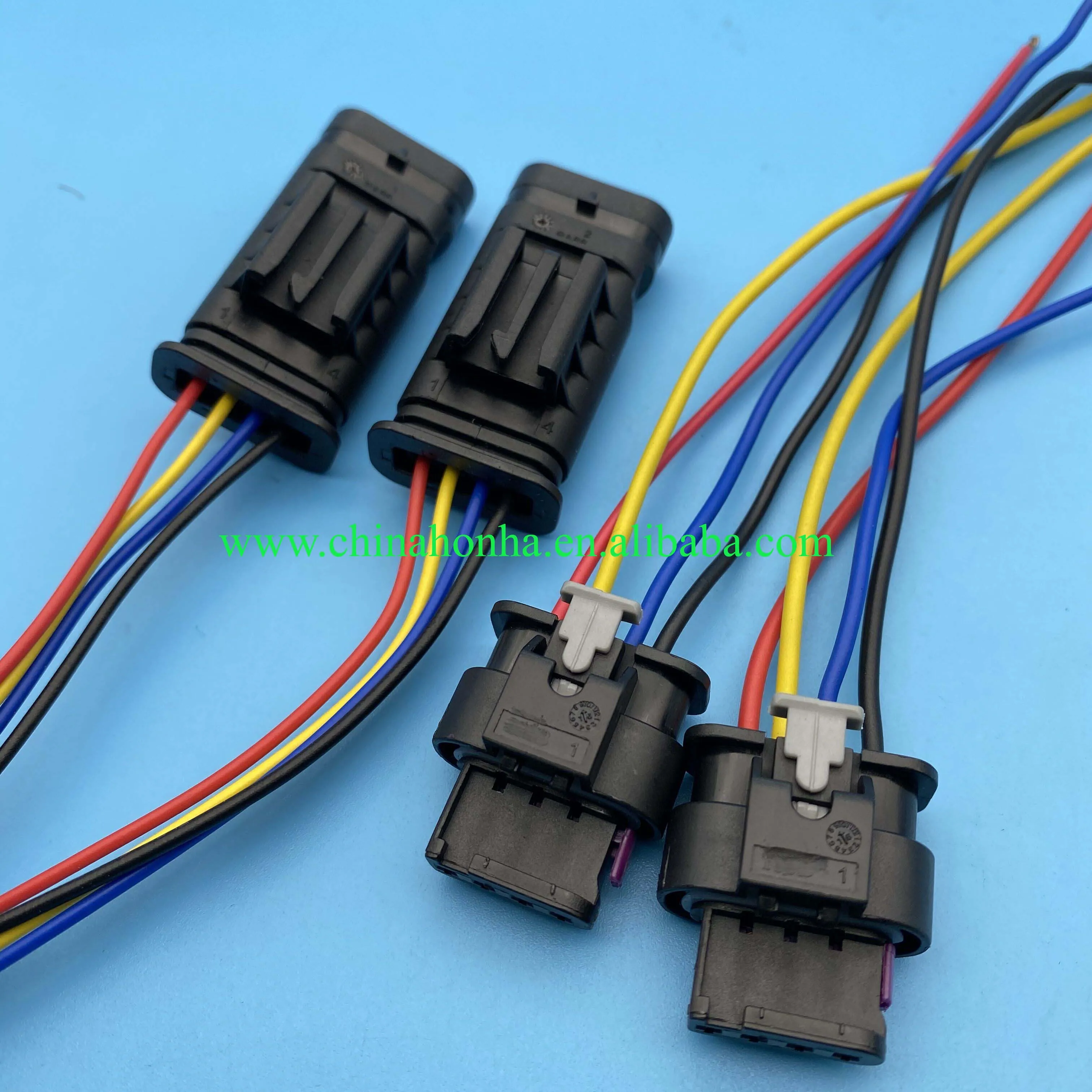 4 Pin male female  Fuel Injector Intake Pressure Sensor Plug Connector  4F0 973 704  1-1718645-1 1-1670918-1With Pigtail