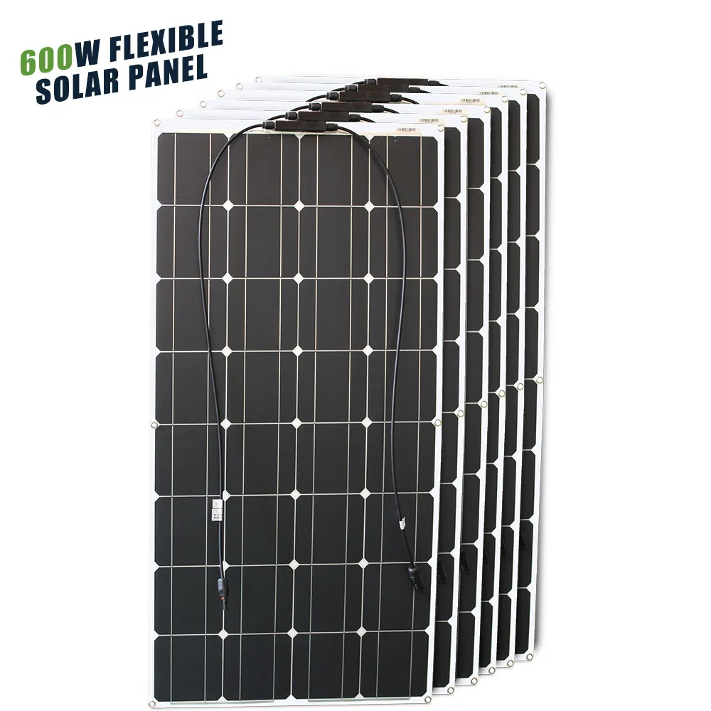 12V Flexibel Zonnepaneel 600W 100W 200W 300W 400W 500W Buigbaar Waterdicht Monokristallijn Beste Zonnepaneel China voor RV Boot