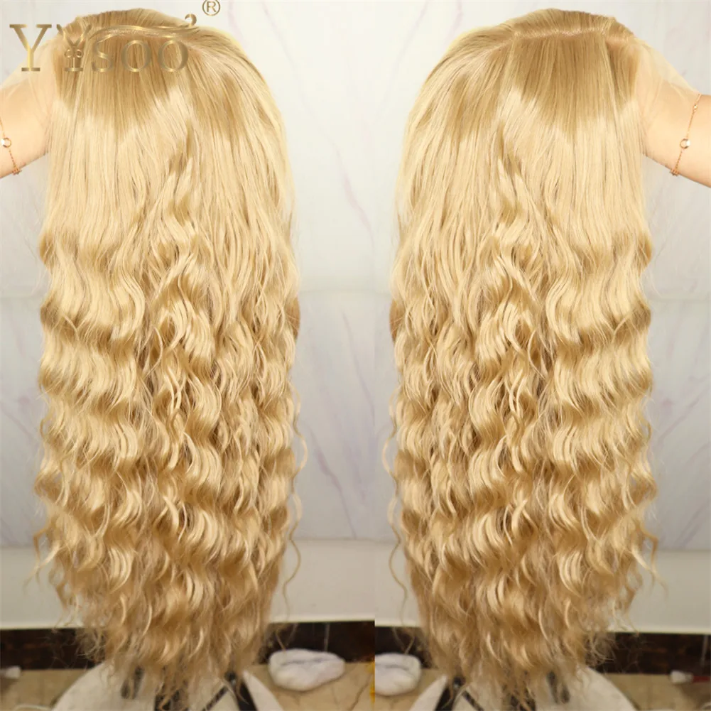 

YYsoo 103# Honey Blonde 13x6 Synthetic Lace Front Wig for Women Futura Heat Resistant Loose Wave Lace Front Wig Natural Hairline