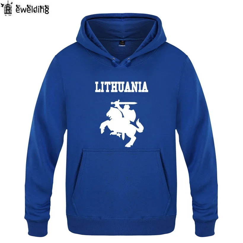 Mens Hoodies Lithuania Coat of Arms Print Hoodie Men Fleece Long Sleeve Man's Sweatshirt Skate Pullover Tracksuit Oversized Coat