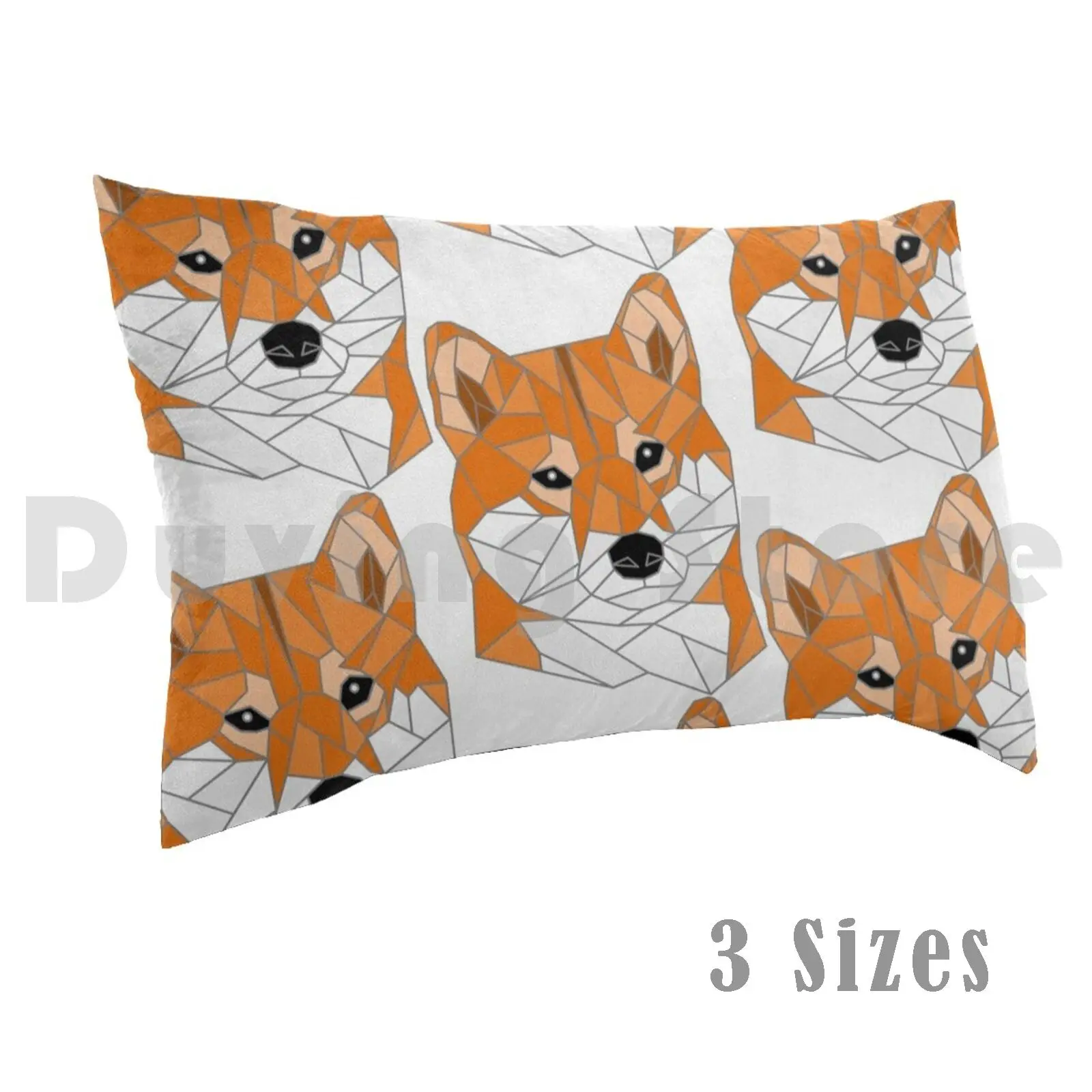 Shiba Inu Red Stained GlassPillow case Shiba Inu Owner Dog Kawaii Lover Doge Cute Red Geometric