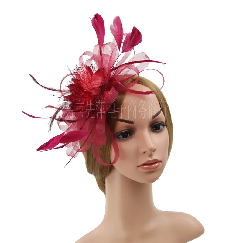 Janevini penas verdes chapéus de casamento e fascinadores chapéu para casamento hairband nupcial festa fascinator chapéu traje acessório 2020