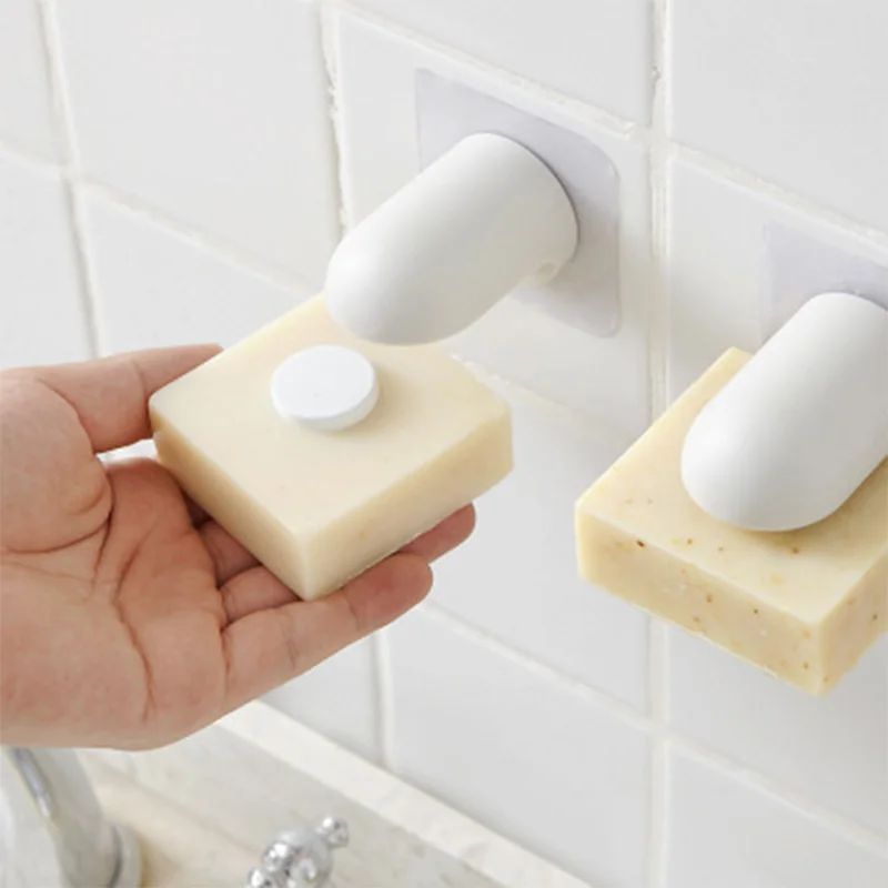 Creative Magnet Soap Dispenser Toilet Soap Box Without Perforation And Draining Suction Cup Household Wall-mounted Soap Dish