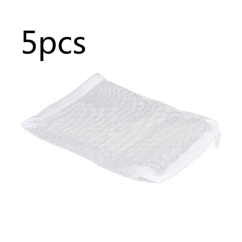 5 pz sacchetto di rete filtrante acquario serbatoio di pesce stagno sacchetto di rete cerniera rete palla biologica sacchetto di stoccaggio isolamento carbone attivo 20 x15cm