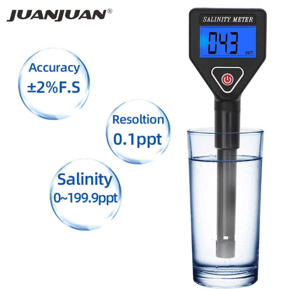 

Digital Salinity PH Meter Tester Pen Beverages Salt Content Water Quality Measure Tool for Aquarium Pool Seawater 40%off