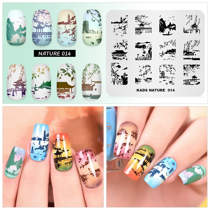 KADS Stamping Plates Flowers Geometry Image Nail Templates New Arrived Stencils for Nail Polish Luxury Moldes Nail Art Design