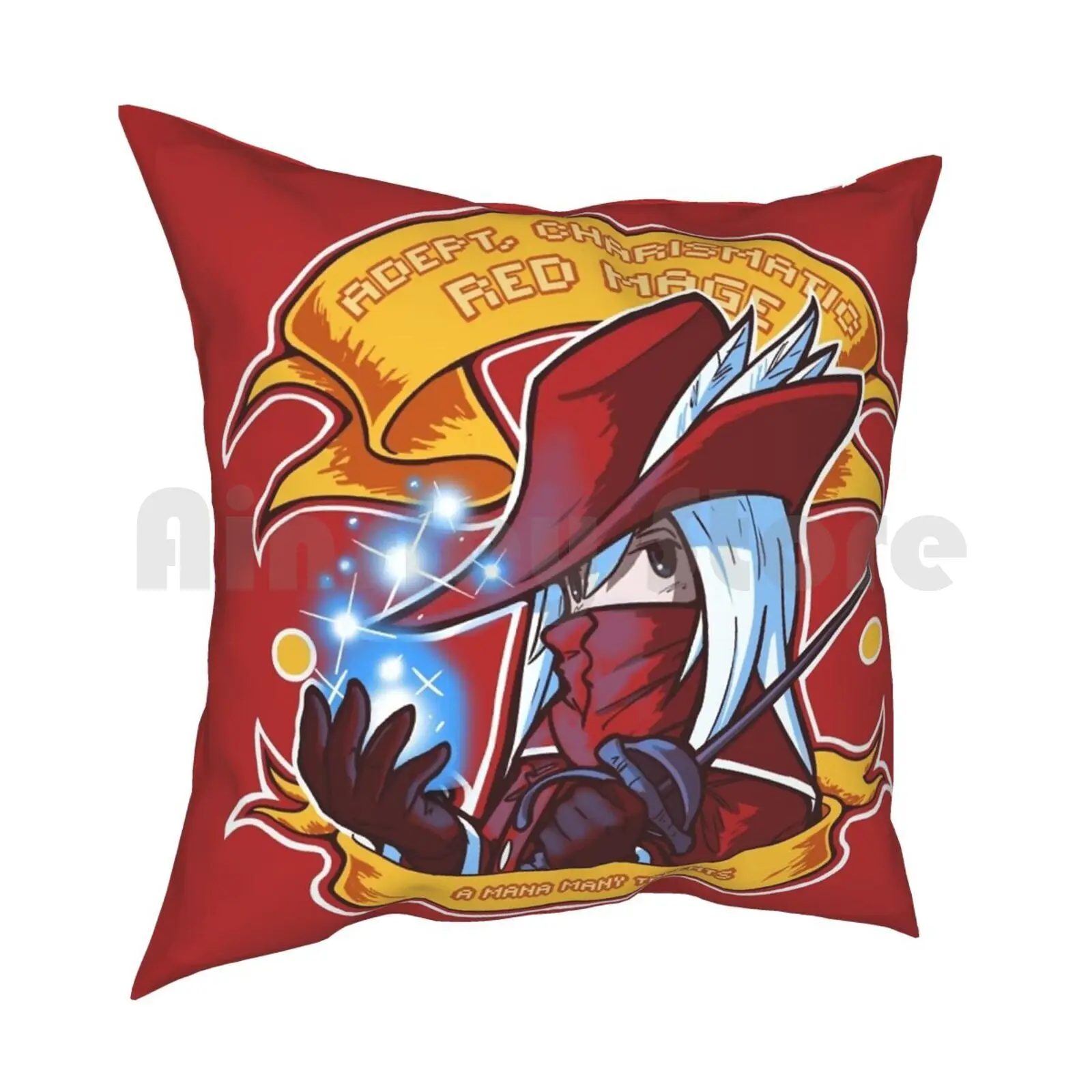 Adept , Charismatic Red Mage Pillow Case Printed Home Soft Throw Pillow Red Mage Red Mage Final Fantasy Final Fantasy