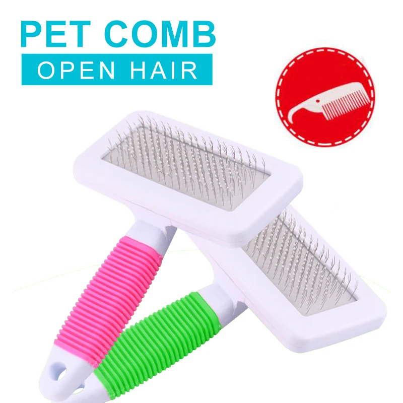 

Cats Comb Open Hair Antistatic Stainless Steel Needle Dog Comb Remove Floating Hair Beauty Tools Massage Handle Pets Accessory