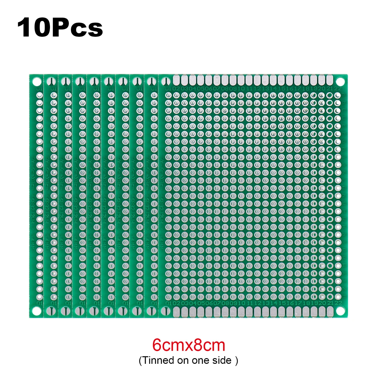 2 Stück PCB Prototyp-Platine Universal-Strippboard Einseitig Bedruckt 2x8 3x7 4x6 5x7 6x8 7x9 8x12 9x10 zum Löten – Detail 10