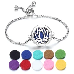 Aromatherapy Bracelet Diffuser Locket Tree of Life Adjustable Perfume Essential Oil Diffuser Bracelet Magnetic for Women