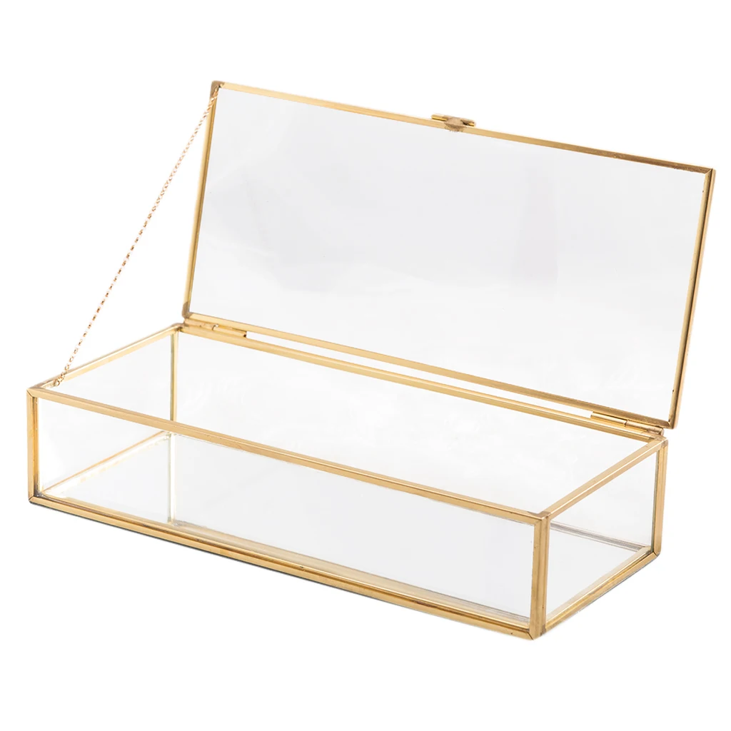 

Nordic Vintage Trinket Glass Box Holder Modern Design Jewelry Organizer+lid Skin care product storage box