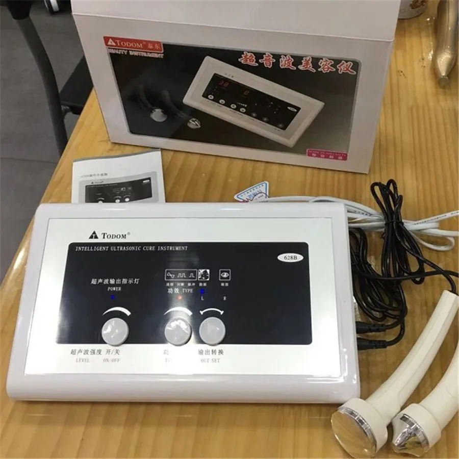 2 Probes Ultrasonic Facial Beauty Professional ลบริ้วรอยและถุงตา220/110V