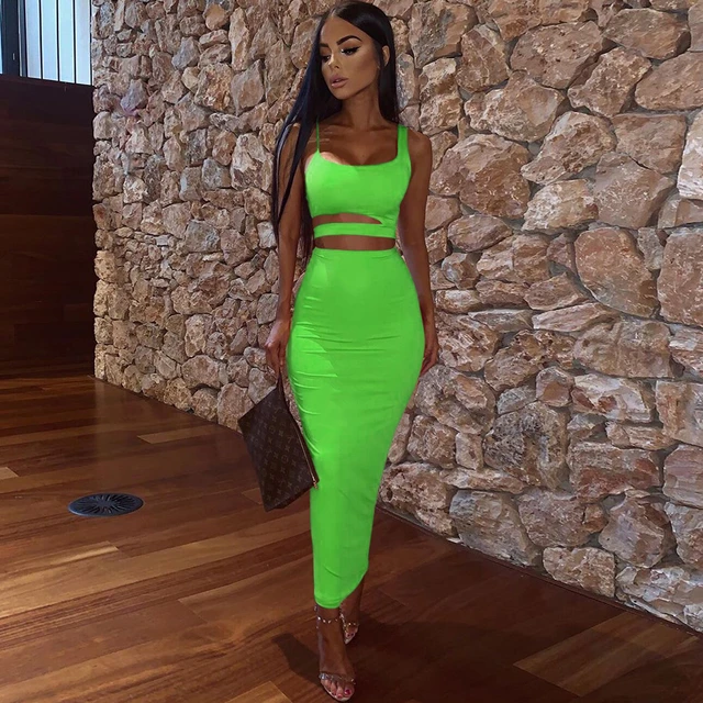 Lime green two piece outfit hotsell